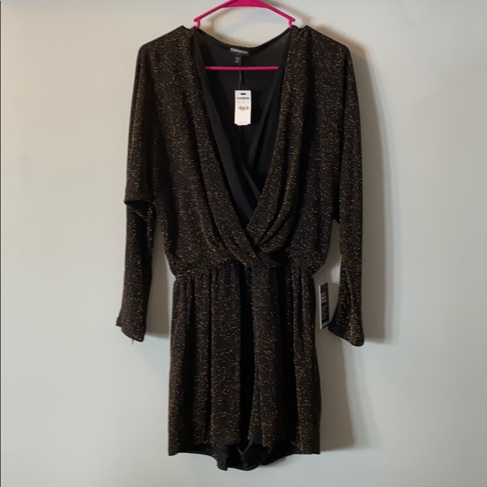 Small Gold & Black Romper long sleeve